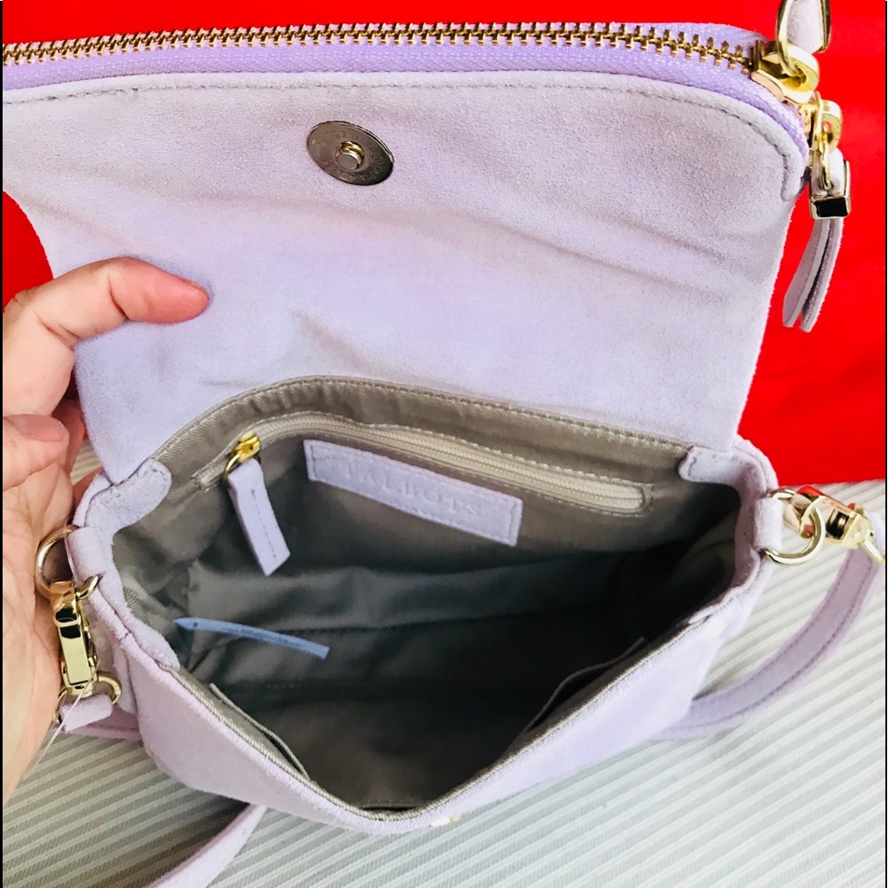 Talbots Mini Foldover Suede Crossbody Bag in Lilac - Picture 5 of 8